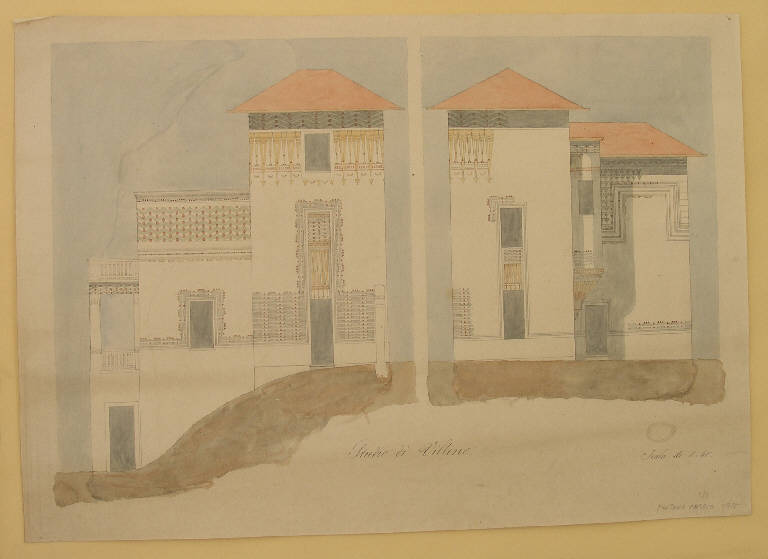 Studio di villino, STUDIO DI VILLINI (disegno) di Fontana Angelo (primo quarto sec. XX)