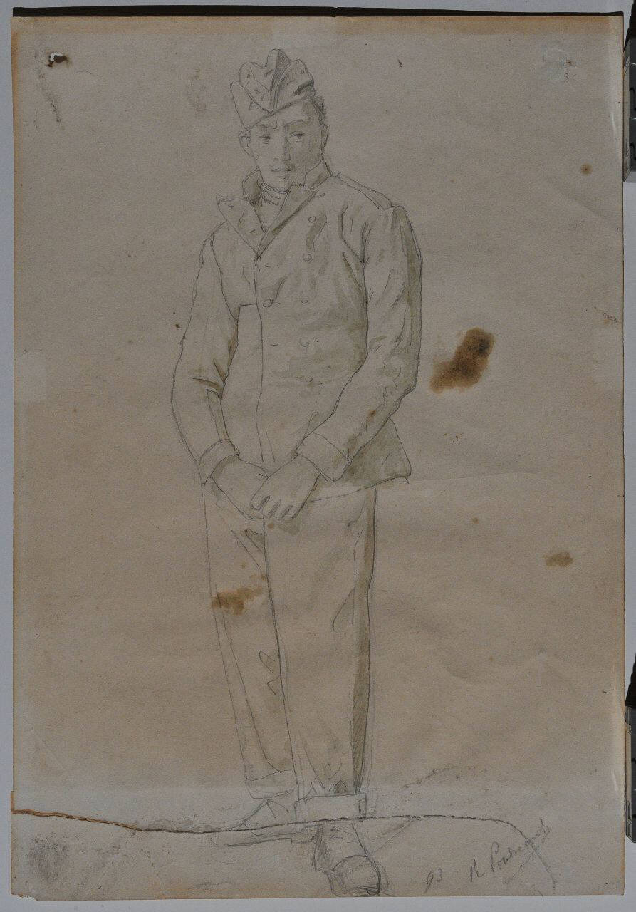 Fante austriaco (disegno) di Pontremoli Raffaele (sec. XIX)