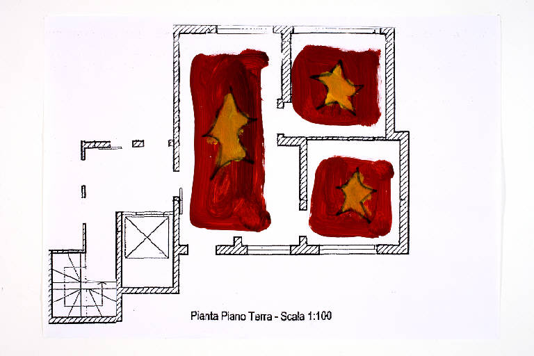 Composizione di forme organiche e colore (disegno) di Abate, Susanna (sec. XXI)
