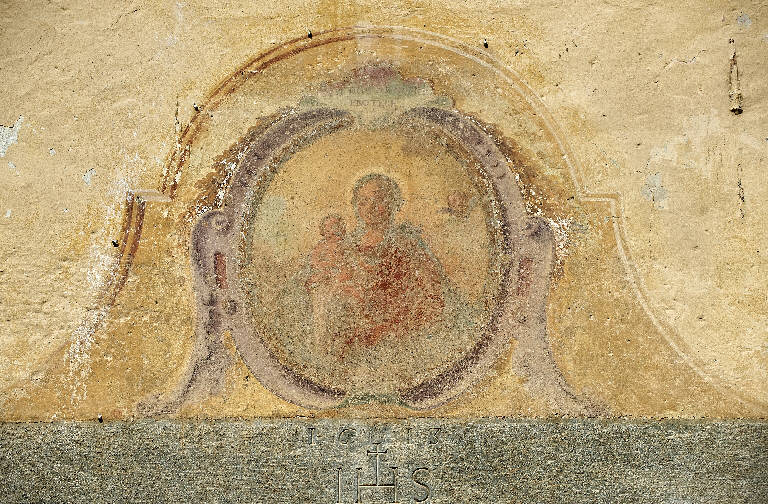 Madonna con Gesù Bambino (dipinto murale) - ambito lombardo (secc. XVIII/ XIX)