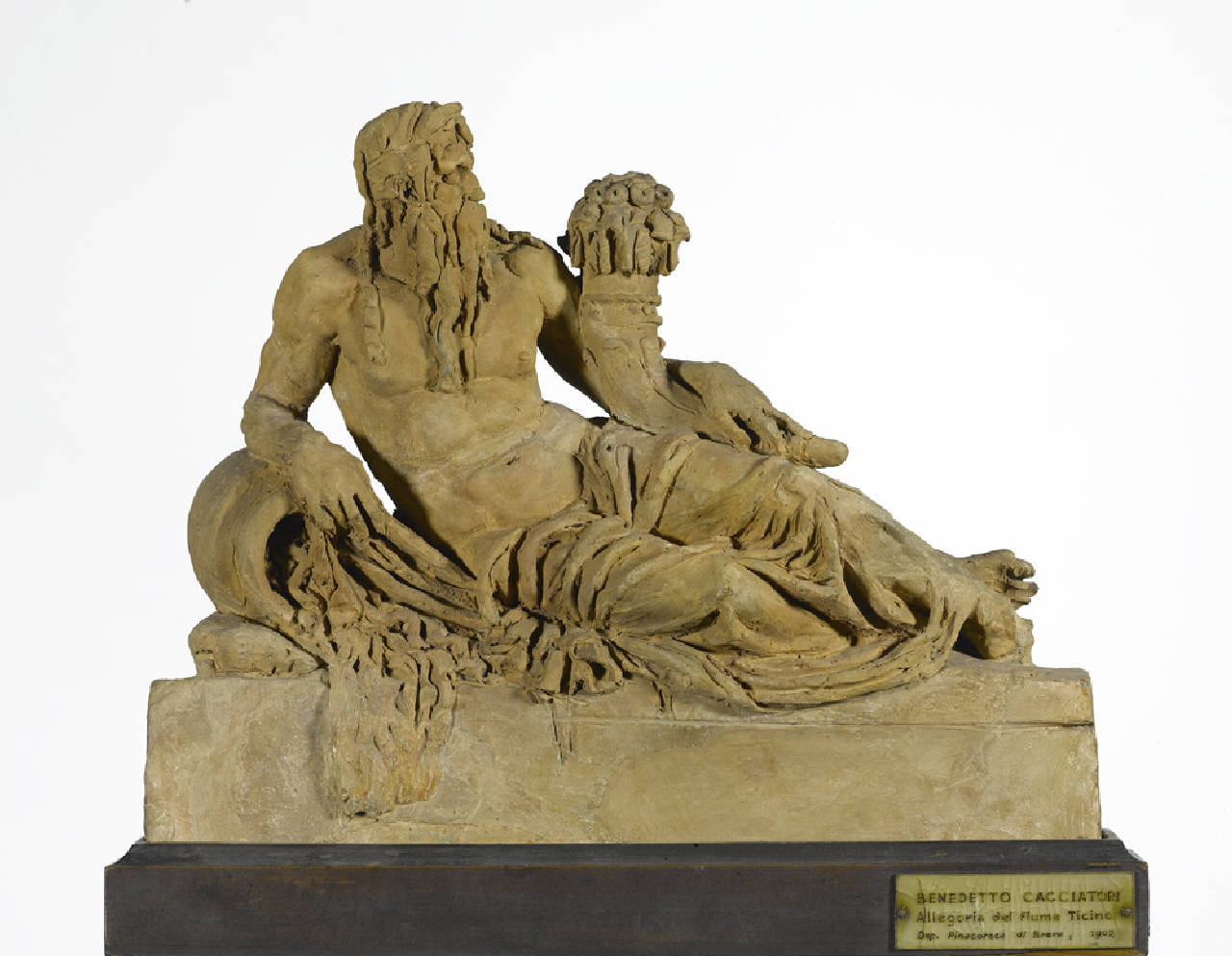 Il fiume Ticino, figura maschile distesa (statua) di Cacciatori Benedetto (sec. XIX)