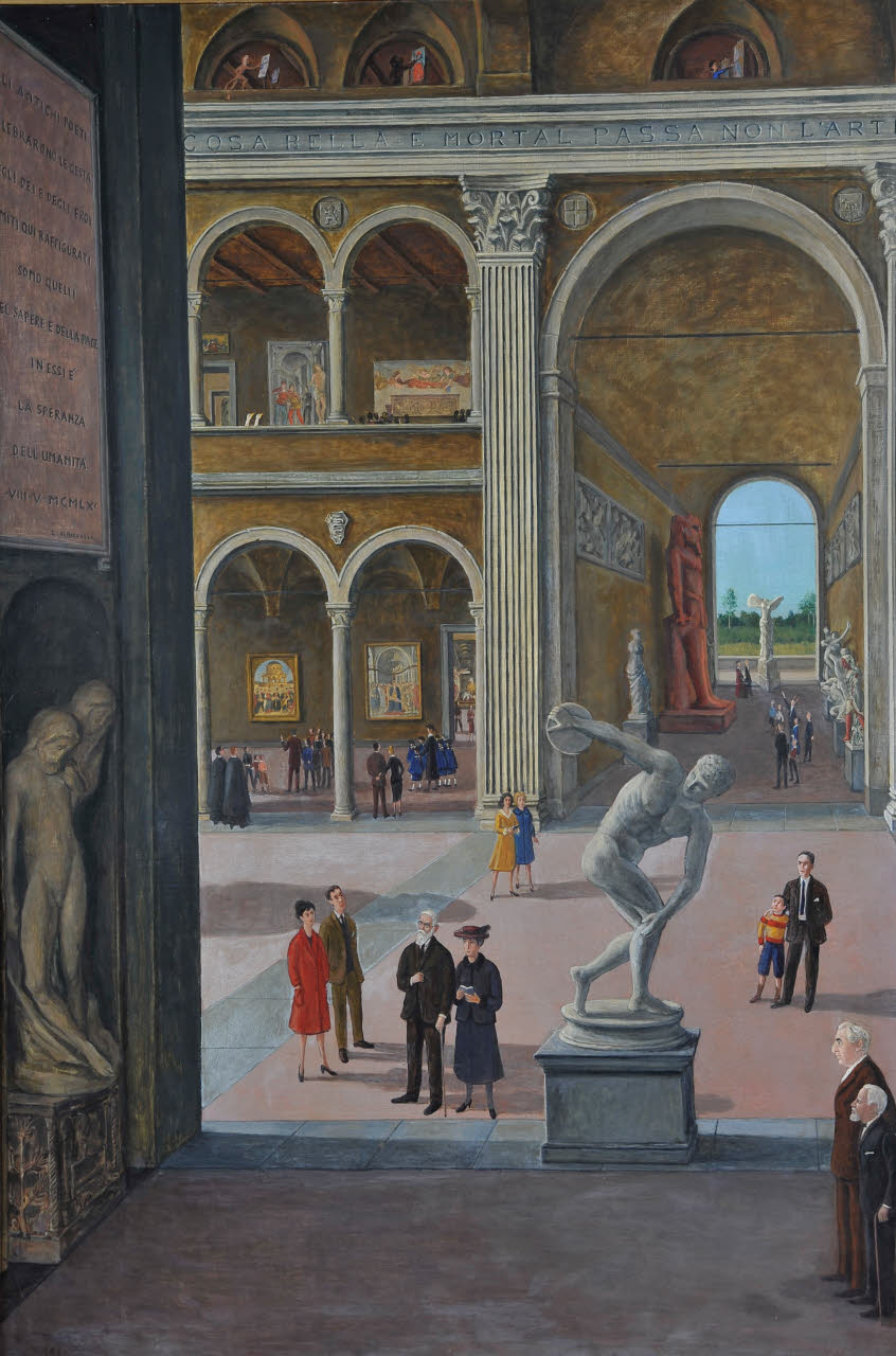 La galleria d'arte, Allegoria delle arti figurative (dipinto) di Usellini, Gianfilippo (seconda metà sec. XX)