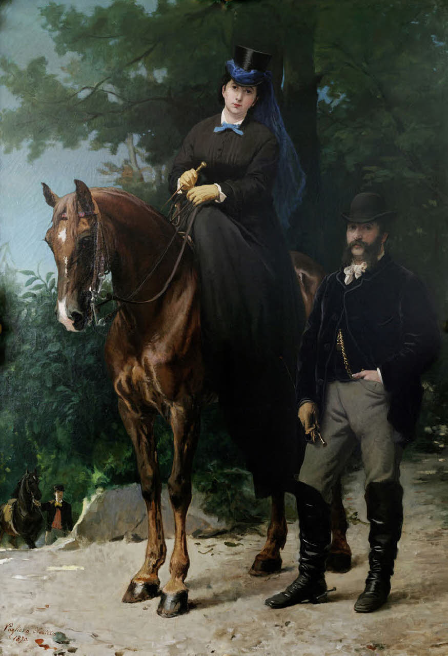 Ritratto di Luigi Ponti ed Elisabetta Sottocasa, Ritratto di coniugi (dipinto) di Pagliano, Eleuterio (seconda metà sec. XIX)