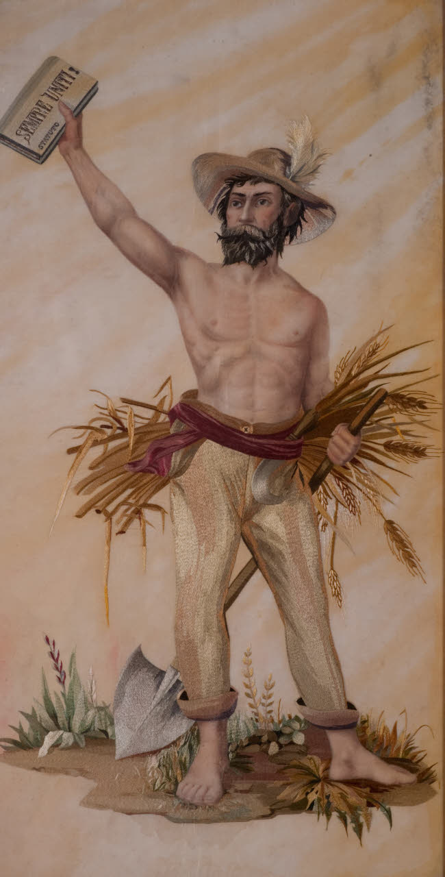 Stendardo della Società di mutuo soccorso tra i contadini di Vimercate, Contadino (stendardo) di Anonimo (seconda metà sec. XIX)