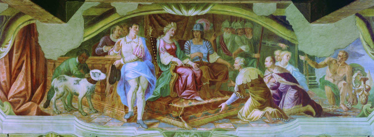 Cleopatra riceve gli ambasciatori romani, Cleopatra riceve gli ambasciatori romani (dipinto) di Anonimo - barocchetto lombardo (primo quarto sec. XVIII)