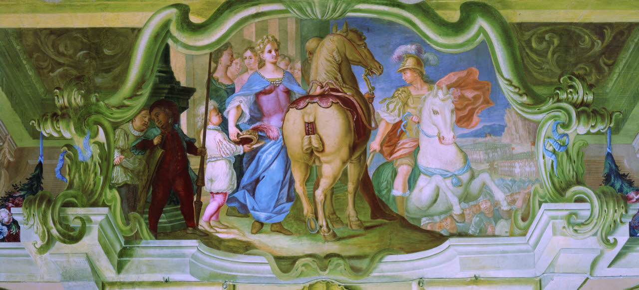 La partenza di Cleopatra, La partenza di Cleopatra (dipinto) di Anonimo - barocchetto lombardo (primo quarto sec. XVIII)