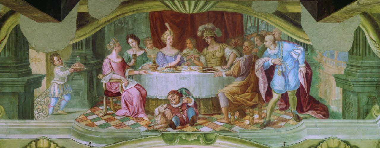 Banchetto alla corte di Alessandria, Banchetto alla corte di Alessandria (dipinto) di Anonimo - barocchetto lombardo (primo quarto sec. XVIII)