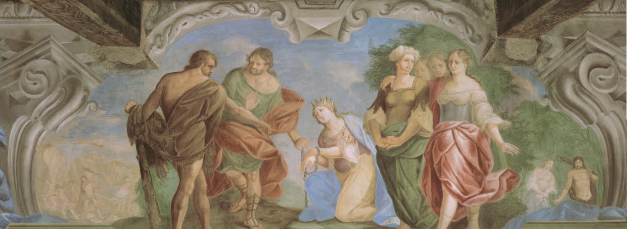 Ercole conquista il cinto di Ippolita, Ercole conquista il cinto di Ippolita (dipinto) di Anonimo - barocchetto lombardo (inizio sec. XVIII)
