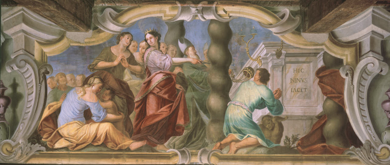 Semiramide alle esequie del marito Nino, Semiramide alle esequie del marito Nino (dipinto) di Anonimo - barocchetto lombardo (inizio sec. XVIII)