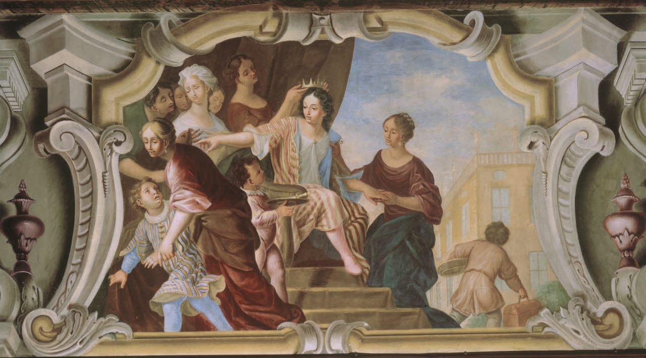 Semiramide viene incoronata, Semiramide viene incoronata (dipinto) di Anonimo - barocchetto lombardo (inizio sec. XVIII)