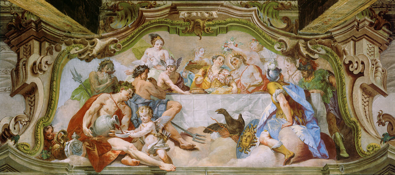 Banchetto degli dei dell'Olimpo, Banchetto degli dei dell'Olimpo (dipinto) di Orelli, Giuseppe Antonio - barocchetto lombardo (metà sec. XVIII)