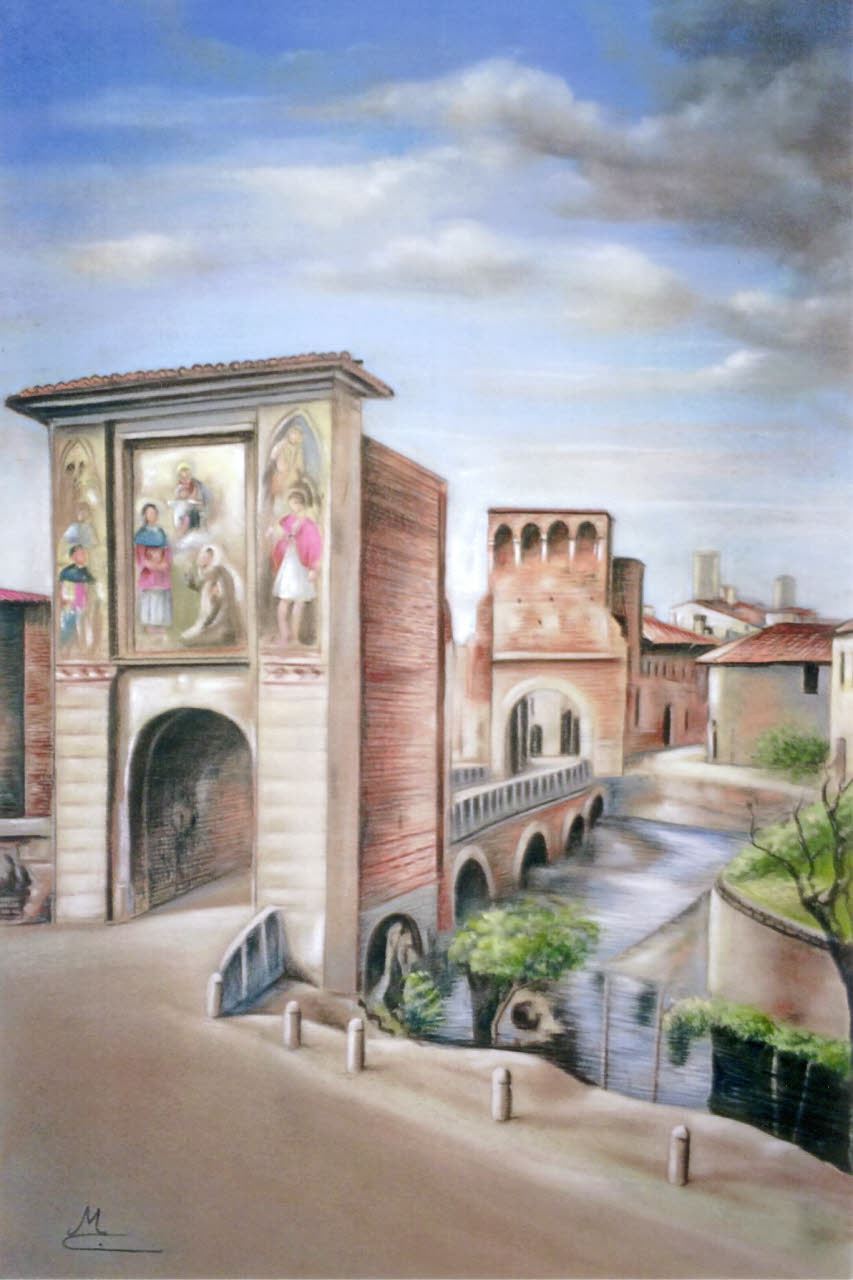 Ponte di San Rocco (dipinto) di Mazza, Clemente (seconda metà sec. XX)