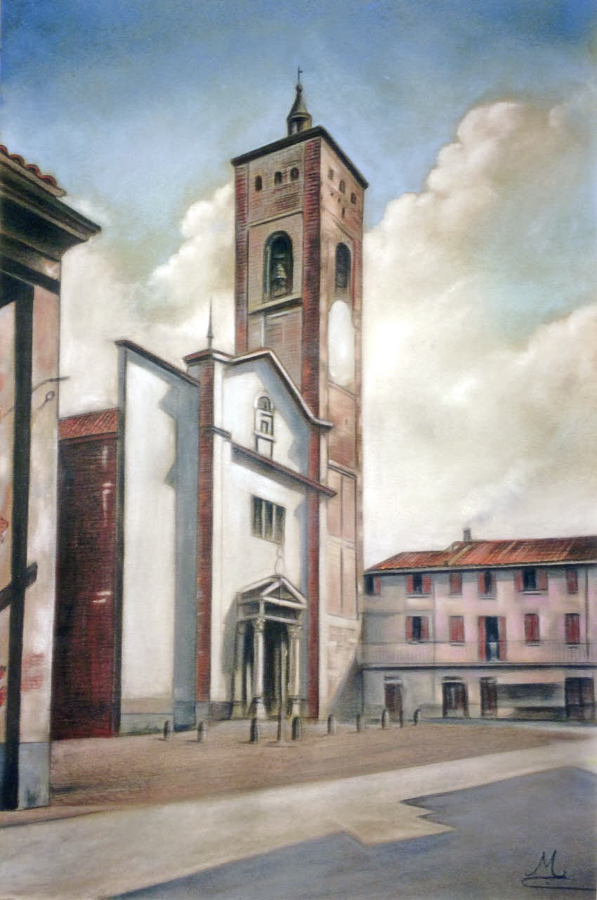 Chiesa di Santo Stefano (dipinto) di Mazza, Clemente (seconda metà sec. XX)