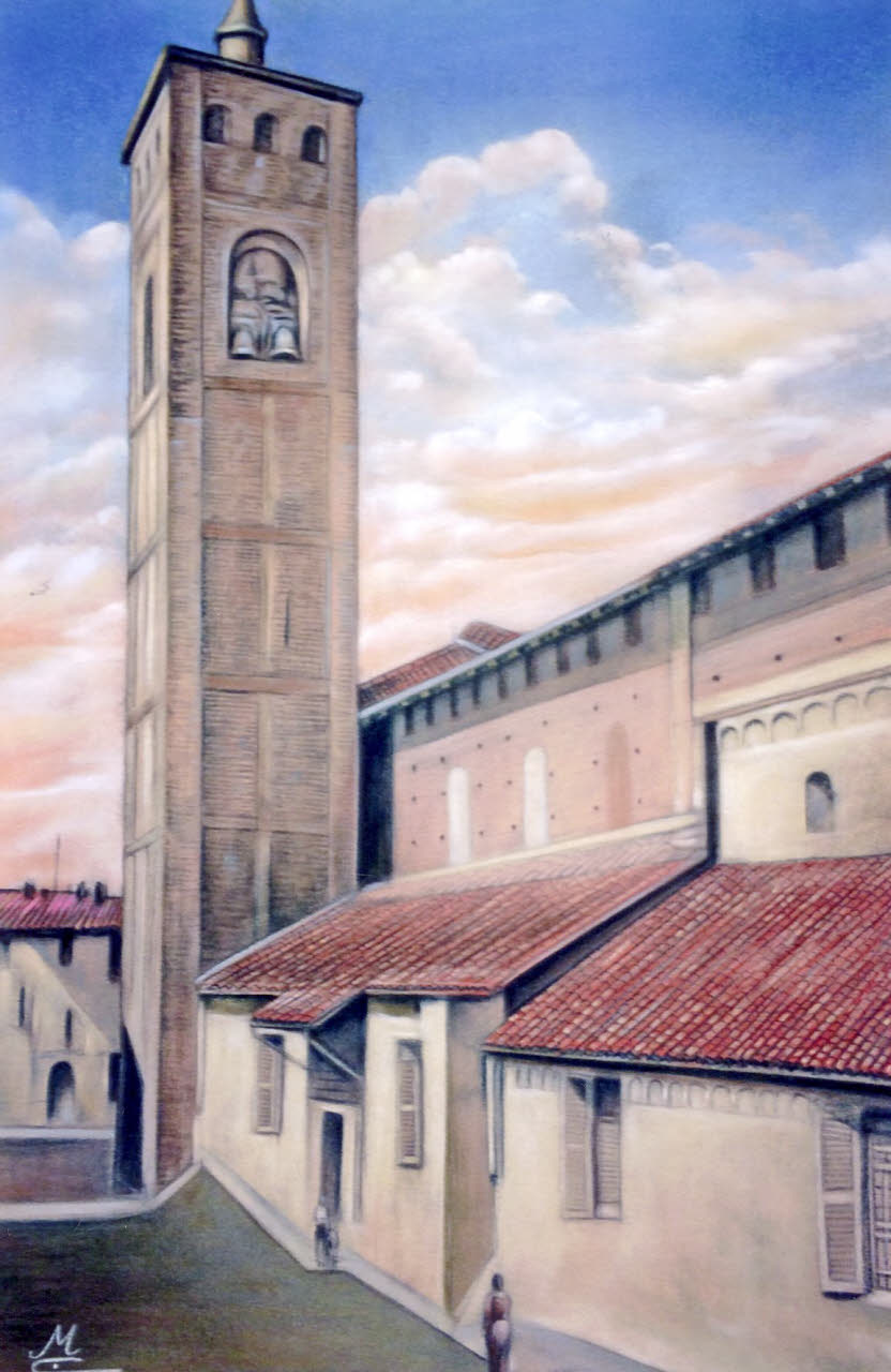Chiesa di Santo Stefano (dipinto) di Mazza, Clemente (seconda metà sec. XX)