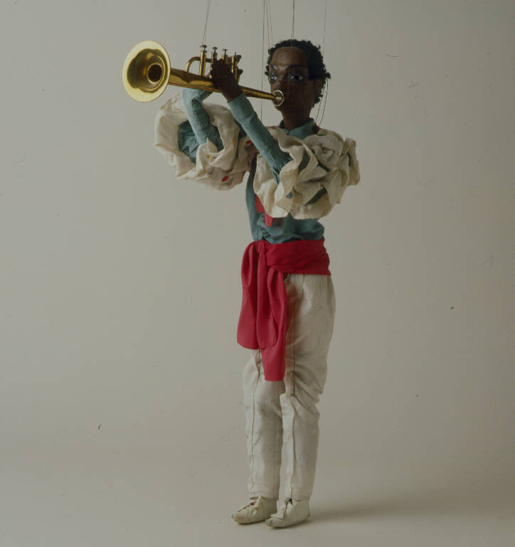 SUONATORE NEGRO DI TROMBA (marionetta) - ambito Italia centro-settentrionale (fine/inizio secc. XIX/ XX)