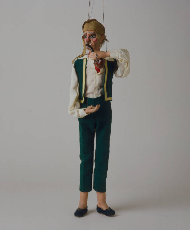 VECCHIO FUMATORE DI PIPA (marionetta) - ambito Italia centro-settentrionale (fine sec. XIX)