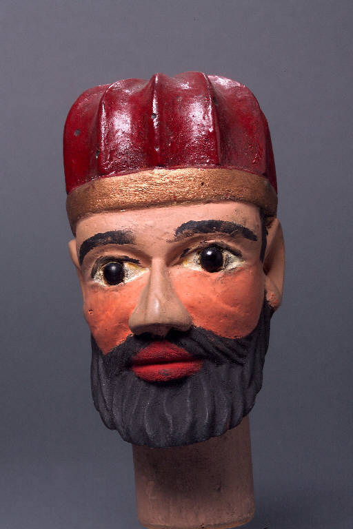 TESTA DI FIGURA MASCHILE (burattino) - ambito emiliano (fine sec. XIX)