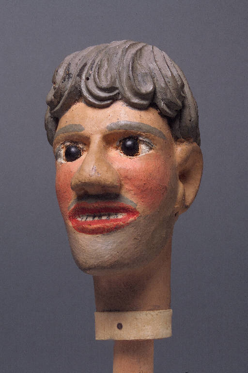 TESTA DI FIGURA MASCHILE (burattino) - ambito emiliano (fine sec. XIX)