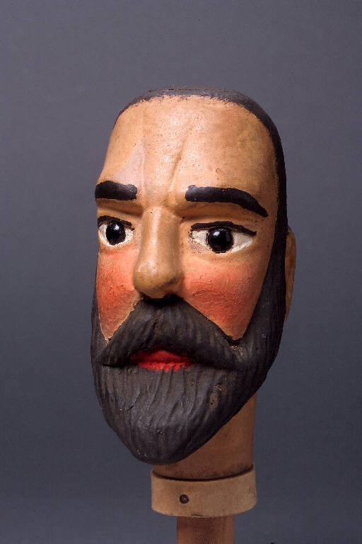 TESTA DI FIGURA MASCHILE (burattino) - ambito emiliano (fine sec. XIX)