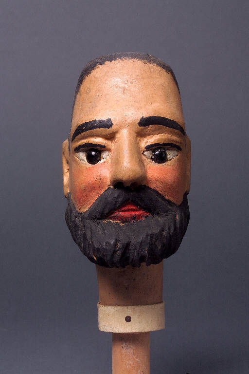 TESTA DI FIGURA MASCHILE (burattino) - ambito emiliano (fine sec. XIX)