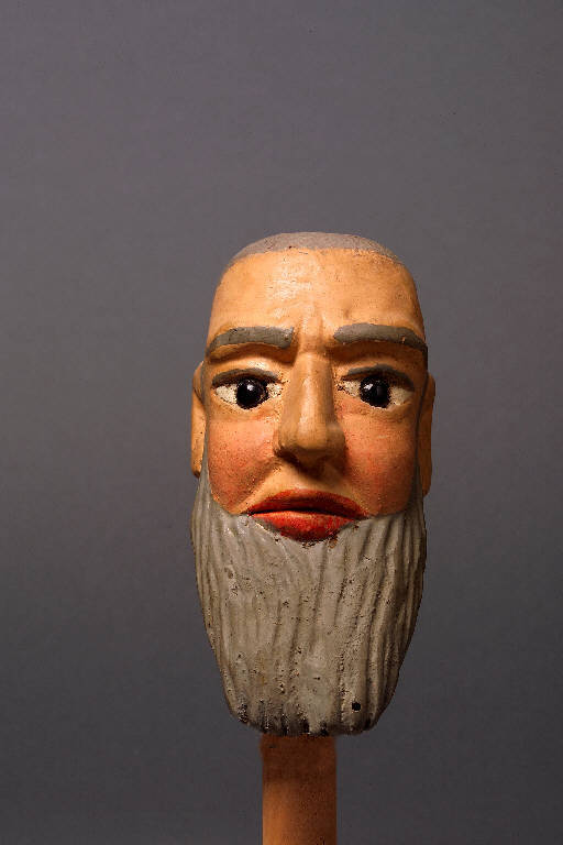 TESTA DI FIGURA MASCHILE (burattino) - ambito emiliano (fine sec. XIX)