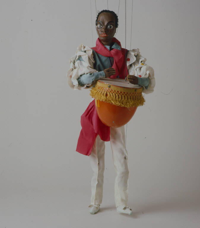 SUONATORE NEGRO DI TAMBURO (marionetta) - ambito Italia centro-settentrionale (fine/inizio secc. XIX/ XX)