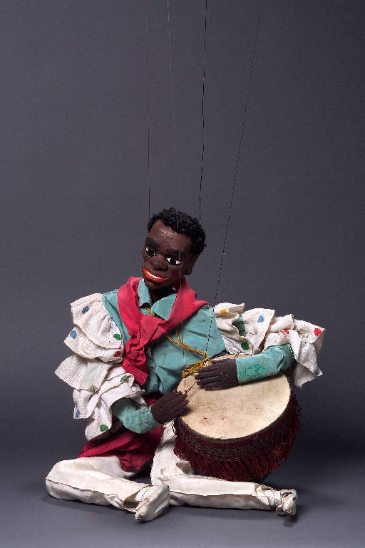 SUONATORE NEGRO DI TAMBURO (marionetta) - ambito Italia centro-settentrionale (fine/inizio secc. XIX/ XX)