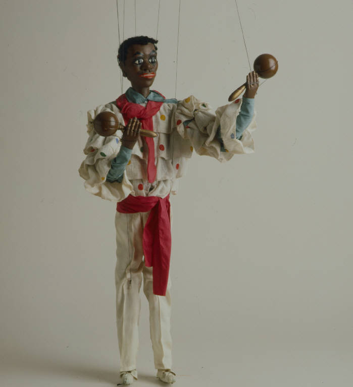 SUONATORE NEGRO DI MARACAS (marionetta) - ambito Italia centro-settentrionale (fine/inizio secc. XIX/ XX)