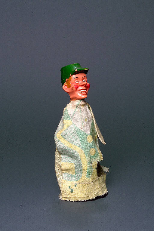 FIGURA MASCHILE CHE RIDE (burattino) - ambito Italia centro-settentrionale (terzo quarto sec. XX)