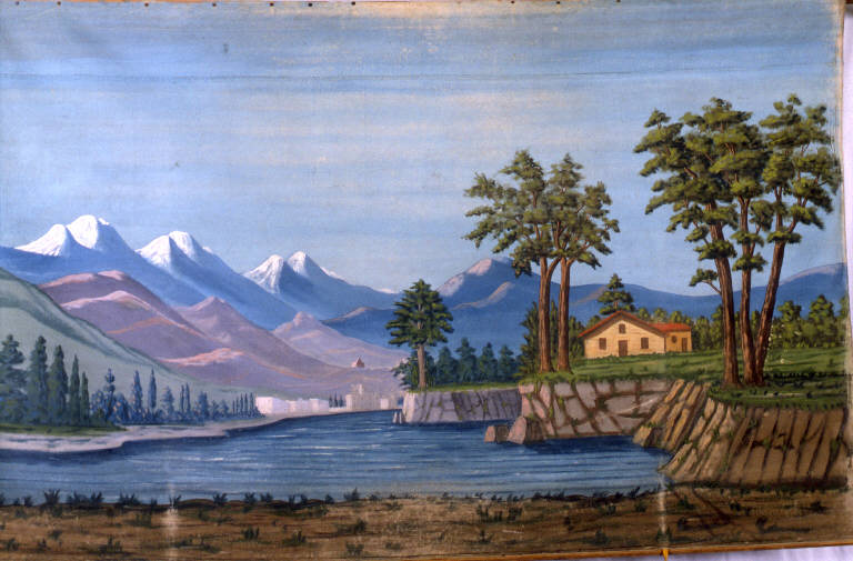 Paesaggio nordico (fondale) - ambito emiliano (fine sec. XIX)
