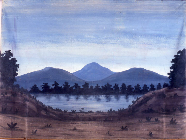 Paesaggio fluviale (fondale) - ambito emiliano (fine sec. XIX)