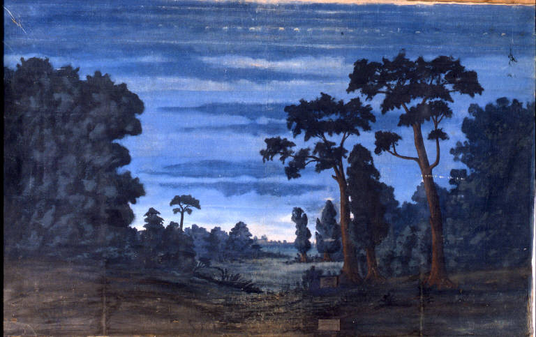 Paesaggio con alberi (fondale) - ambito emiliano (fine sec. XIX)