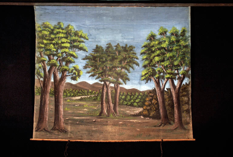 Paesaggio con alberi (fondale) - ambito emiliano (fine sec. XIX)