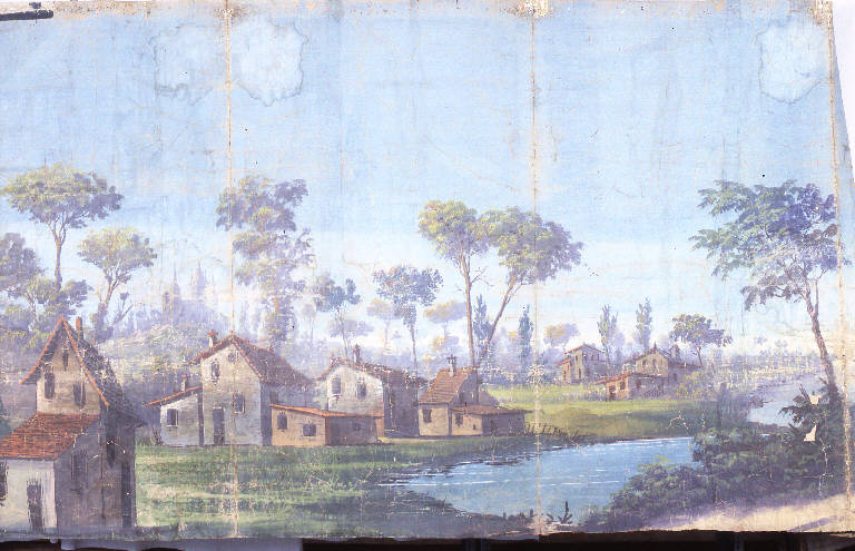 Paesaggio rurale (fondale) - ambito Italia settentrionale (fine sec. XIX)