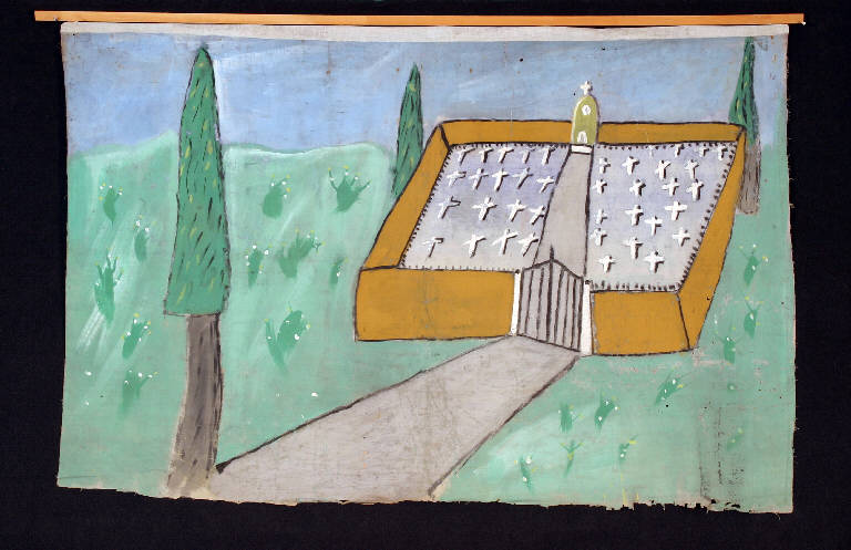 Cimitero (fondale) di Rampini, N. - ambito bergamasco/ bresciano (terzo quarto sec. XX)