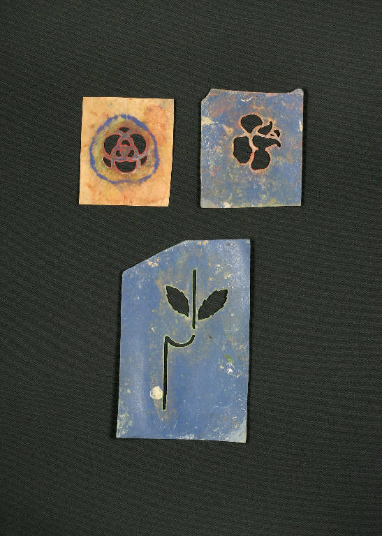 Motivi decorativi floreali (cartone per trasposizione) - ambito emiliano (fine sec. XIX)