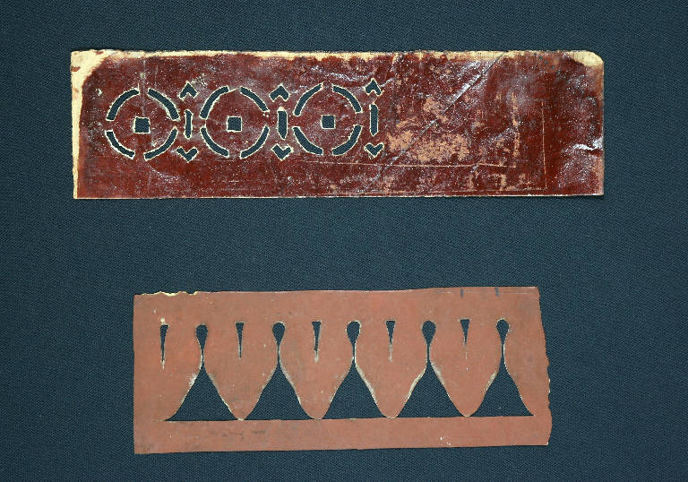 Motivi decorativi geometrici e ornamentali (cartone per trasposizione) - ambito emiliano (fine sec. XIX)