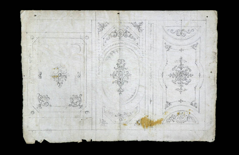 Motivi decorativi (disegno preparatorio) - ambito emiliano (fine sec. XIX)