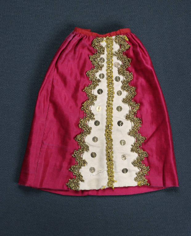 gonna di burattino - manifattura emiliana (fine sec. XIX)