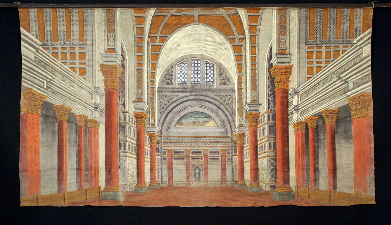 Interno di reggia (fondale) - ambito emiliano (fine sec. XIX)