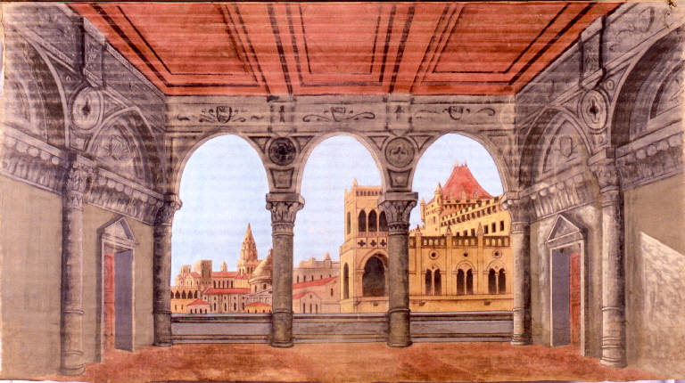 Architetture (fondale) - ambito emiliano (fine sec. XIX)