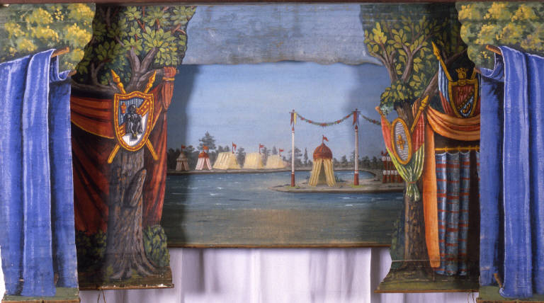 Paesaggio fluviale (fondale) - ambito emiliano (fine sec. XIX)