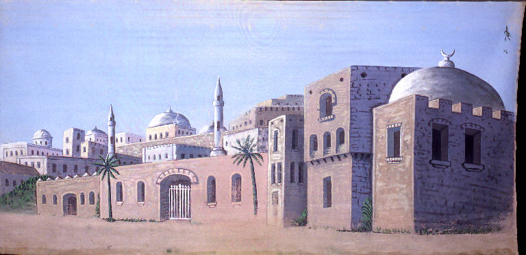 Paesaggio orientale (fondale) - ambito emiliano (fine sec. XIX)