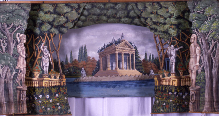 Paesaggio con architetture (fondale) - ambito emiliano (fine sec. XIX)