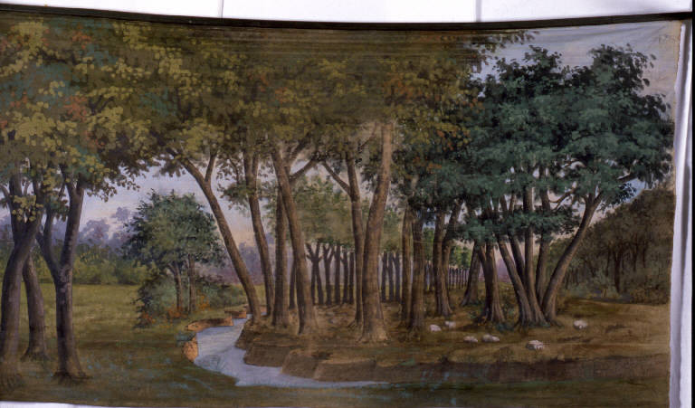 Paesaggio con alberi (fondale) - ambito emiliano (fine sec. XIX)