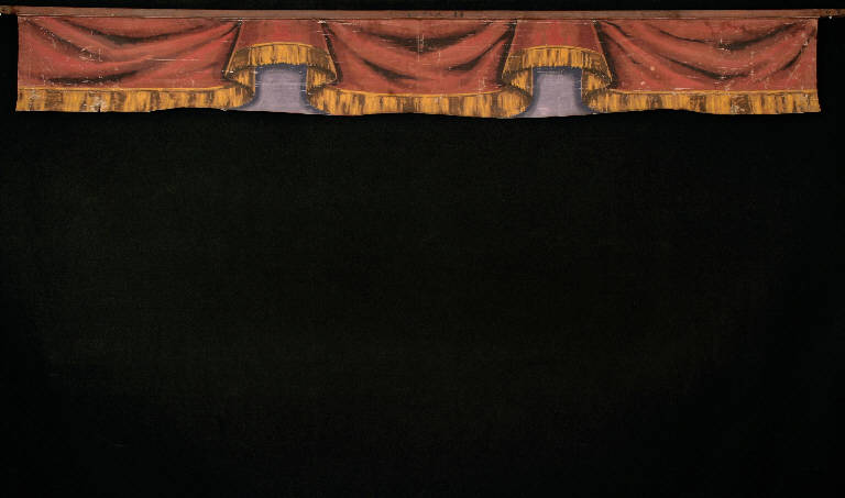 Motivi decorativi a finti tendaggi (mantovana) - ambito emiliano (fine sec. XIX)