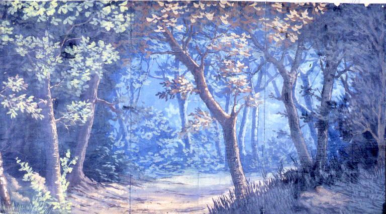 Paesaggio con alberi (fondale) - ambito Italia settentrionale (fine sec. XIX)