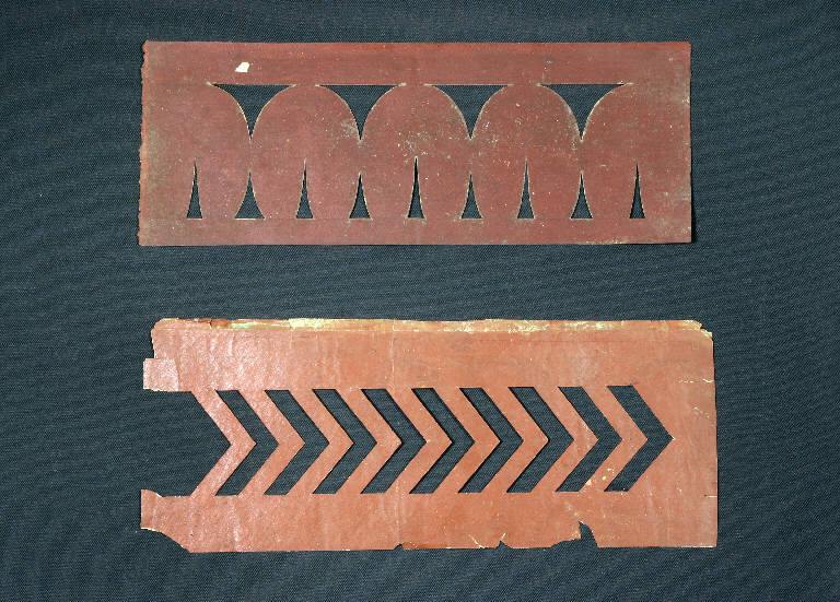 Motivi decorativi geometrici (cartone per trasposizione) - ambito emiliano (fine sec. XIX)