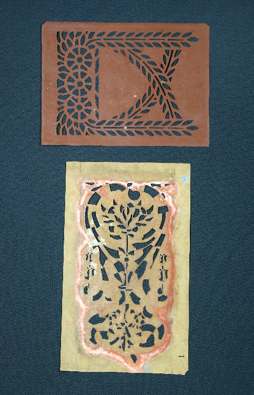 Motivi decorativi floreali (cartone per trasposizione) - ambito emiliano (fine sec. XIX)