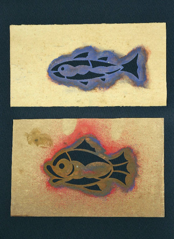 Pesci (cartone per trasposizione) - ambito emiliano (fine sec. XIX)